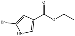 5-Bromo-1H-pyrrole-3-carboxylic acid ethyl ester 化学構造式