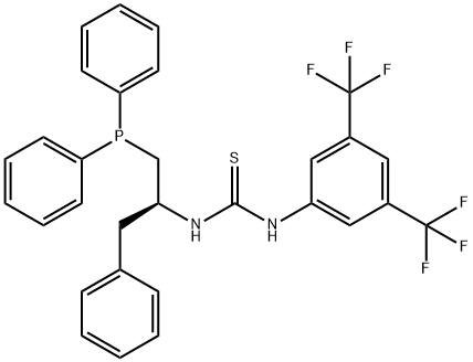 N-[3,5-二(三氟甲基)苯基] -N'-[(1S)-1-[(二苯基膦基)甲基]-2-苯基乙基]硫脲 结构式