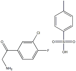 2-氨基-1-(3-氯-4-氟苯基)乙酮4-甲基苯磺酸盐, 1226801-68-8, 结构式
