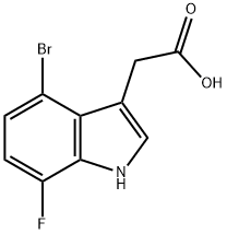 4-Bromo-7-fluoroindole-3-acetic Acid, 1227598-12-0, 结构式