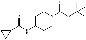 tert-Butyl 4-(cyclopropanecarbonylamino)piperidine-1-carboxylate Struktur