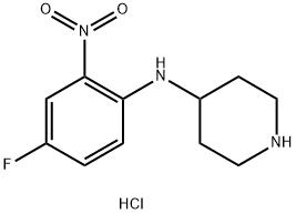 N-(4-Fluoro-2-nitrophenyl)piperidin-4-amine hydrochloride Struktur