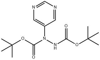 di-tert-butyl 1-(5-pyrimidinyl)-1,2-hydrazinedicarboxylate, 1234615-84-9, 结构式