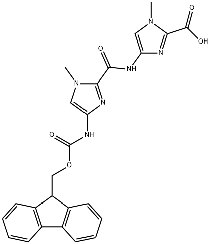 4-[[[4-[(9- fluorenylmethoxycarbonyl)amino]-1- methylimidazol-2-yl]carbonyl]amino]-1- methylimidazole-2-carboxylic acid Structure