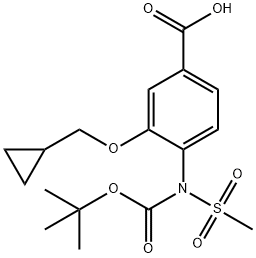 Benzoic acid,3-(cyclopropylmethoxy)-4-[[(1,1-dimethylethoxy)carbonyl](methylsulfonyl)amino]-,1239278-75-1,结构式