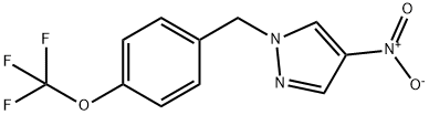 4-nitro-1-{[4-(trifluoromethoxy)phenyl]methyl}-1H-pyrazole Struktur