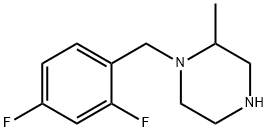 1-[(2,4-difluorophenyl)methyl]-2-methylpiperazine Struktur