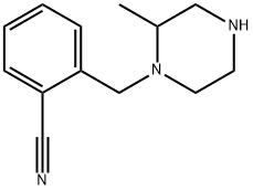 2-[(2-methylpiperazin-1-yl)methyl]benzonitrile Struktur