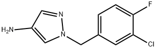 1-[(3-chloro-4-fluorophenyl)methyl]-1H-pyrazol-4-amine Struktur