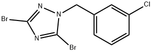 3,5-dibromo-1-[(3-chlorophenyl)methyl]-1H-1,2,4-triazole Struktur