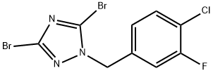3,5-dibromo-1-[(4-chloro-3-fluorophenyl)methyl]-1H-1,2,4-triazole Struktur