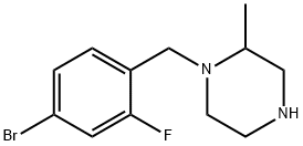 1-[(4-bromo-2-fluorophenyl)methyl]-2-methylpiperazine Struktur