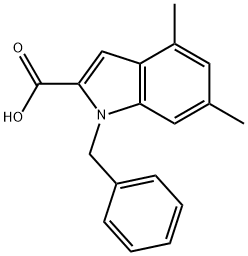 1-benzyl-4,6-dimethyl-1H-indole-2-carboxylic acid Struktur