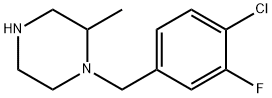 1-[(4-chloro-3-fluorophenyl)methyl]-2-methylpiperazine Struktur