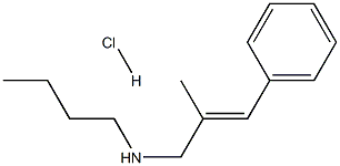 ブチル[(2E)-2-メチル-3-フェニルプロプ-2-エン-1-イル]アミン塩酸塩 化学構造式