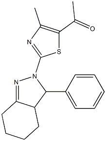 1-[4-methyl-2-(3-phenyl-3,3a,4,5,6,7-hexahydroindazol-2-yl)-1,3-thiazol-5-yl]ethanone 结构式