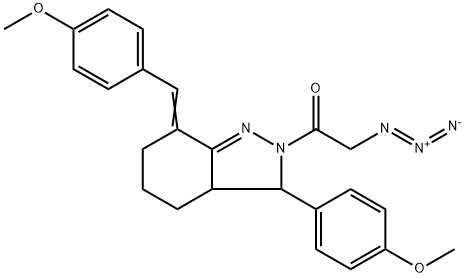 2-azido-1-[(7Z)-3-(4-methoxyphenyl)-7-[(4-methoxyphenyl)methylidene]-3a,4,5,6-tetrahydro-3H-indazol-2-yl]ethanone|