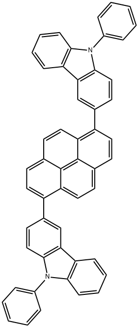 9H-Carbazole, 3,3'-(1,6-pyrenediyl)bis[9-phenyl- Structure
