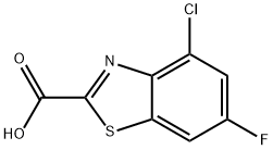 4-chloro-6-fluoro-1,3-benzothiazole-2-carboxylic acid,1245188-47-9,结构式