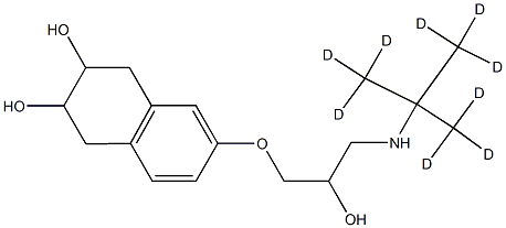 6-[3-[[1,1,1,3,3,3-hexadeuterio-2-(trideuteriomethyl)propan-2-yl]amino]-2-hydroxypropoxy]-1,2,3,4-tetrahydronaphthalene-2,3-diol Struktur