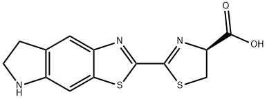 (S)-2-(6,7-DIHYDRO-5H-THIAZOLO[4,5-F]INDOL-2-YL)-4,5-DIHYDROTHIAZOLE-4-CARBOXYLIC ACID Struktur