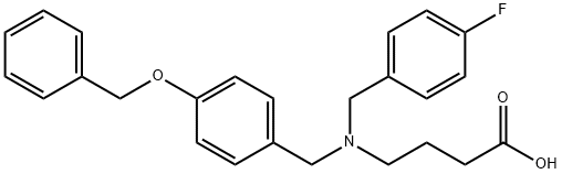 4-({[4-(benzyloxy)phenyl]methyl}[(4-fluorophenyl)methyl]amino)butanoic acid Struktur