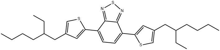 4,7-双(4-(2-乙基己基)-2-噻吩基)-2,1,3-苯并噻二唑, 1254834-10-0, 结构式