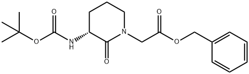 (R)-BENZYL 2-(3-((TERT-BUTOXYCARBONYL)AMINO)-2-OXOPIPERIDIN-1-YL)ACETATE Struktur