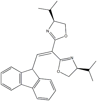 Bis[(S)-4-iso-propyloxazoline-2-yl]-2-(fluoren-9-yl)-ethene Structure