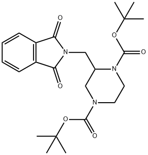1,4-Piperazinedicarboxylic acid, 2-[(1,3-dihydro-1,3-dioxo-2H-isoindol-2-yl)methyl]-, 1,4-bis(1,1-dimethylethyl) ester,1256815-06-1,结构式