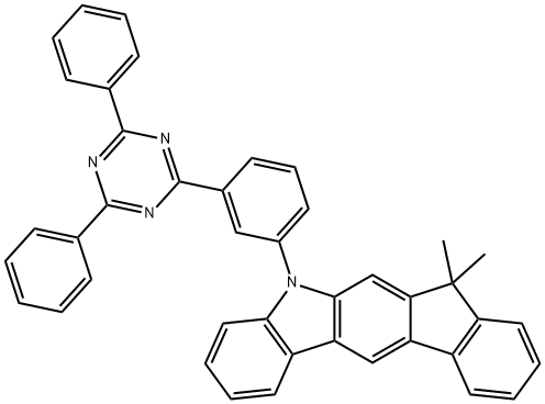 5-(3'-(4,6-diphenyl-1,3,5-triazin-2-yl)-[1,1'-biphenyl]-3-yl)-7,7-dimethyl-5,7-dihydroindeno[2,1-b]carbazole 化学構造式