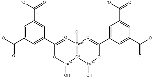 Iron(III) 1,3,5-benzenetricarboxylate hydrate, porous (F-free MIL-100(Fe), KRICT F100) [Iron trimesate] Struktur