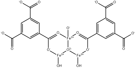 Iron(III) 1,3,5-benzenetricarboxylate hydrate, porous (F-free MIL-100(Fe), KRICT F100) [Iron trimesate] Structure