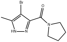 4-bromo-5-methyl-3-(pyrrolidine-1-carbonyl)-1H-pyrazole Struktur