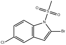 5-氯-2-溴-1-甲磺酰基-1H-吲哚, 1259576-96-9, 结构式