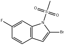 6-氟-2-溴-1-甲磺酰基-1H-吲哚,1259577-00-8,结构式