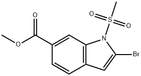 2-溴-1-甲磺酰基-1H-吲哚-6-甲酸甲酯, 1259577-11-1, 结构式