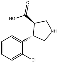 (3R,4S)-4-(2-Chlorophenyl)pyrrolidine-3-carboxylic acid 结构式
