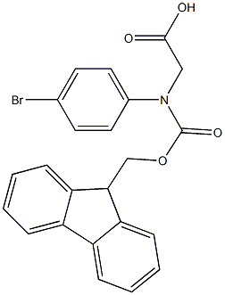 N-FMOC-R-4-溴苯甘氨酸, 1260618-68-5, 结构式