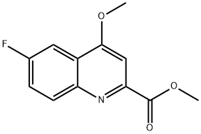 4-メトキシ-6-フルオロキノリン-2-カルボン酸メチル 化学構造式