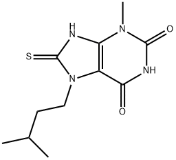 7-isopentyl-8-mercapto-3-methyl-3,7-dihydro-1H-purine-2,6-dione Structure