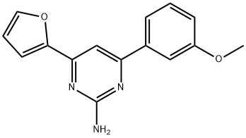 4-(furan-2-yl)-6-(3-methoxyphenyl)pyrimidin-2-amine Struktur