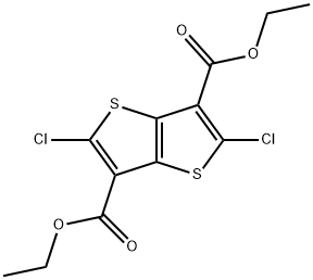 2,5-二氯-噻吩[3,2-B]噻吩-3,6-二羧酸乙酯, 1268375-33-2, 结构式