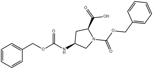 1,2-Pyrrolidinedicarboxylic acid, 4-[[(phenylmethoxy)carbonyl]amino]-, 1-(phenylmethyl) ester, (2S,4S)- Structure