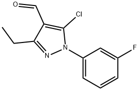5-クロロ-3-エチル-1-(3-フルオロフェニル)-1H-ピラゾール-4-カルブアルデヒド 化学構造式