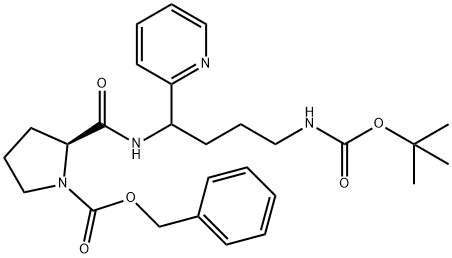 benzyl (2S)-2-[(4-{[(tert-butoxy)carbonyl]amino}-1-(pyridin-2-yl)butyl)carbamoyl]pyrrolidine-1-carboxylate Struktur