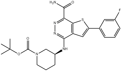 (S)-tert-butyl 3-((7-carbamoyl-2-(3-fluorophenyl)thieno[2,3-d]pyridazin-4-yl)amino)piperidine-1-carboxylate