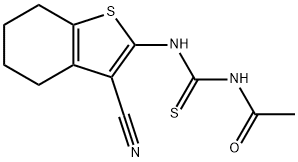 N-[(3-cyano-4,5,6,7-tetrahydro-1-benzothiophen-2-yl)carbamothioyl]acetamide Struktur