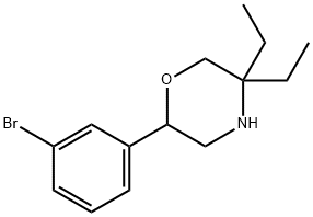 2-(3-bromophenyl)-5,5-diethylmorpholine 结构式