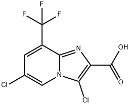 3,6-Dichloro-8-trifluoromethyl-imidazo[1,2-a]pyridine-2-carboxylic acid Struktur